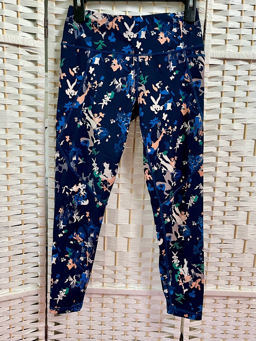 Sweaty Betty Power 7/8 Leggings S Navy Floral Boho Gym